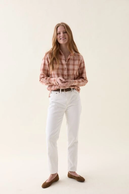 Leigh Terracotta Check Shirt - Image 4