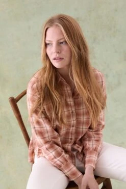 Leigh Terracotta Check Shirt