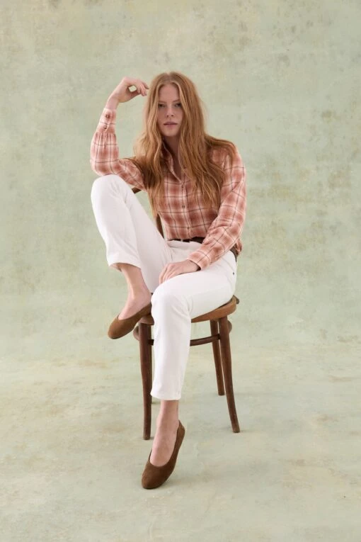Leigh Terracotta Check Shirt - Image 3