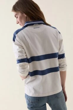 Loxwood Mid Blue Chest Stripe Rugby -Buff Shop Loxwood Blue Stripe Rugby5