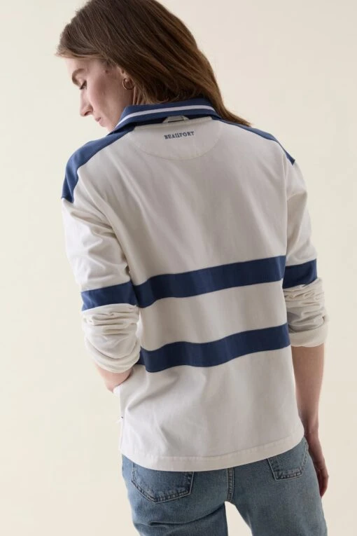 Loxwood Mid Blue Chest Stripe Rugby - Image 5