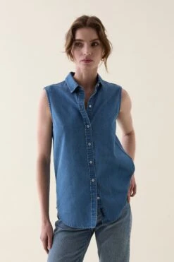 Maudlin Light Denim Sleeveless Shirt -Buff Shop Maulin Light Denim Shirt4