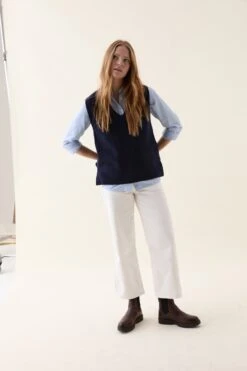 Maybury Ribbed Navy Vest -Buff Shop Maybury Ribbed Navy Vest1