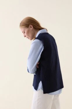 Maybury Ribbed Navy Vest -Buff Shop Maybury Ribbed Navy Vest3