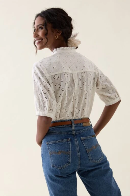 Mimbridge Frill Neck Broderie Shirt - Image 4