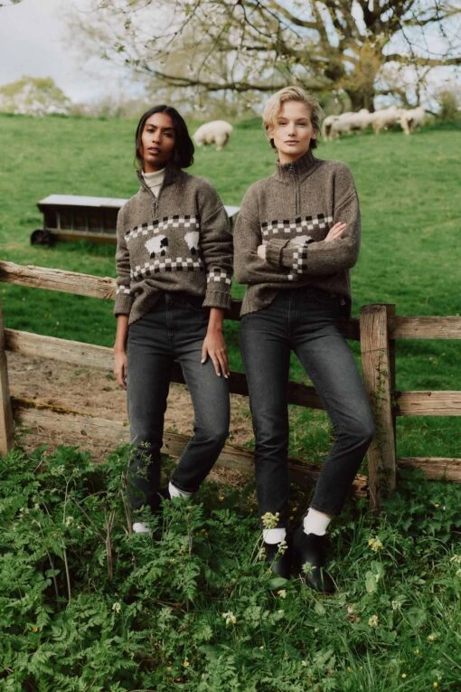Montadale Sheep Half Zip Jumper - Image 4