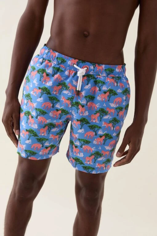 Mountain Zebra Cobalt Swim Shorts - Image 2