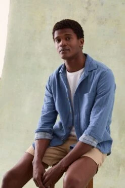 Newick Steel Blue Double Cloth Shirt -Buff Shop Newick Blue Cloth Shirt5
