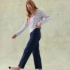 Ottershaw Navy Linen Blend Trousers