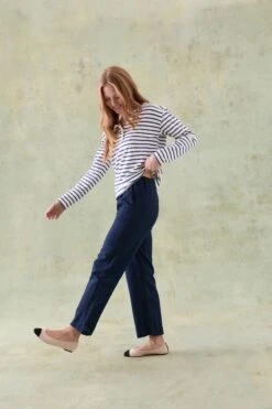 Ottershaw Navy Linen Blend Trousers