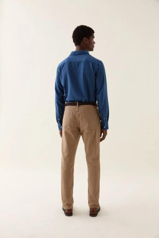 Shaw Indigo Lightweight Herringbone Shirt - Image 7