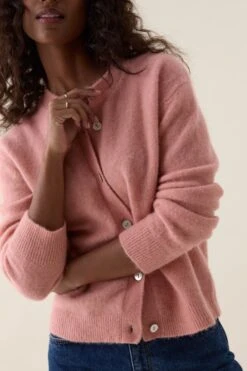 Sidley Pink Crew Neck Cardigan -Buff Shop Sidley Pink Neck Cardigan2