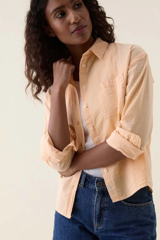 Thorncombe Yellow Seersucker Shirt - Image 2