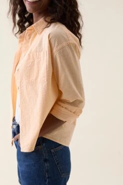 Thorncombe Yellow Seersucker Shirt -Buff Shop Thorncombe Yellow Shirt2