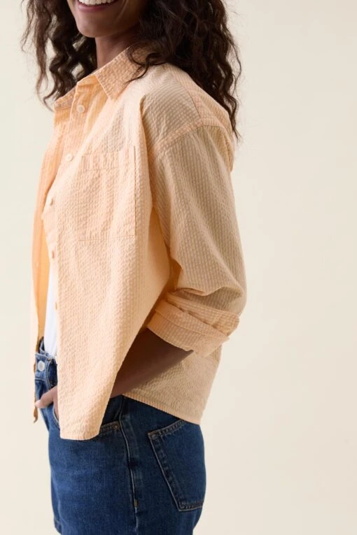 Thorncombe Yellow Seersucker Shirt - Image 7