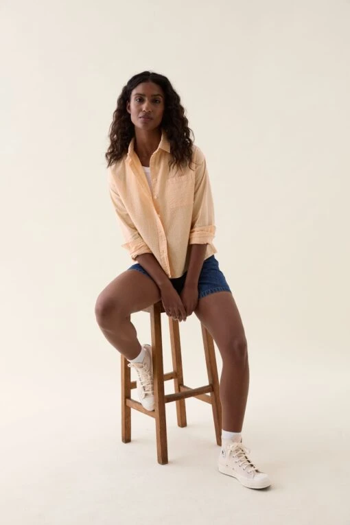 Thorncombe Yellow Seersucker Shirt - Image 3