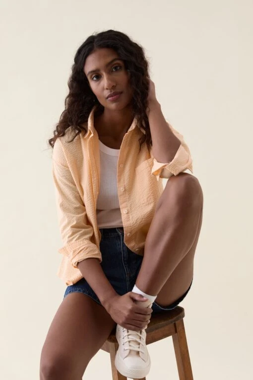 Thorncombe Yellow Seersucker Shirt - Image 6