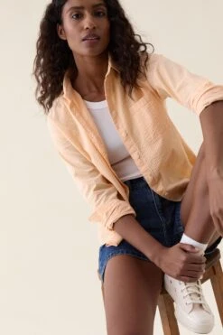Thorncombe Yellow Seersucker Shirt