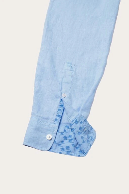 Upton Sky Garment Dye Linen Shirt - Image 8