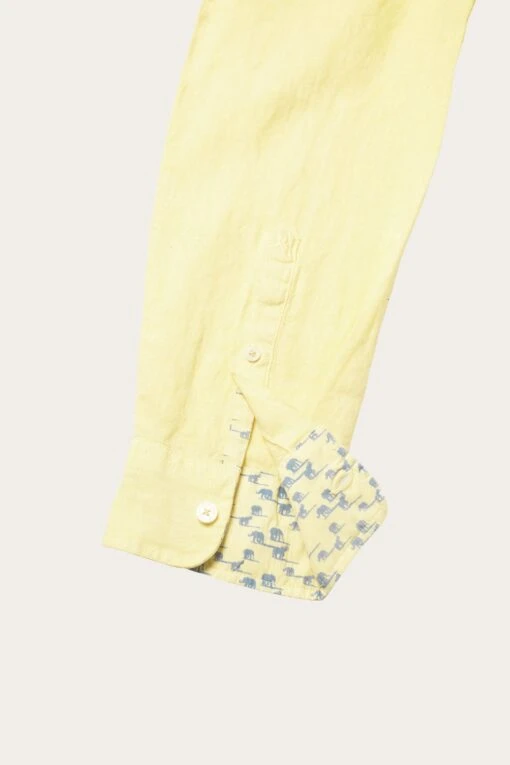 Upton Yellow Garment Dye Linen Shirt - Image 8