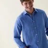 Upton Cornflower Garment Dye Linen Shirt -Buff Shop Upton Cornflower2