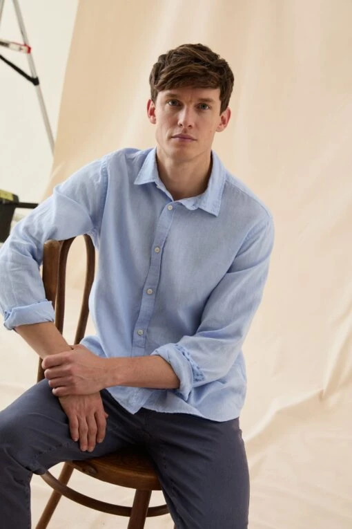 Upton Sky Garment Dye Linen Shirt - Image 2
