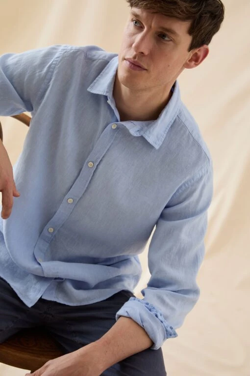 Upton Sky Garment Dye Linen Shirt - Image 6