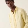Upton Yellow Garment Dye Linen Shirt -Buff Shop Upton Yellow Linen Shirt2