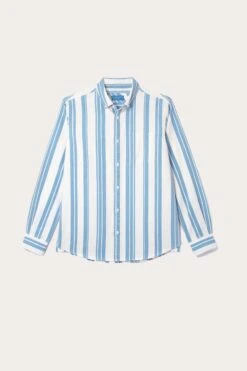 Wadhurst Blue Printed Stripe Shirt -Buff Shop WadhurstShirt