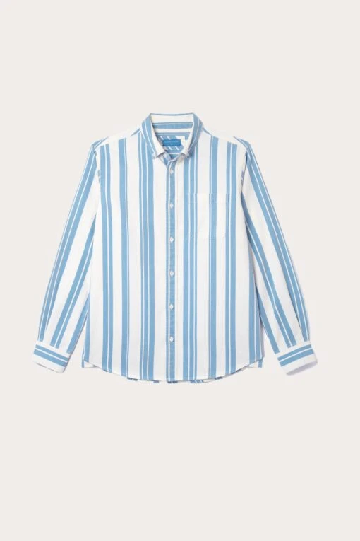 Wadhurst Blue Printed Stripe Shirt - Image 8