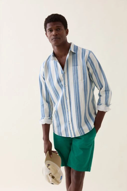 Wadhurst Blue Printed Stripe Shirt - Image 2