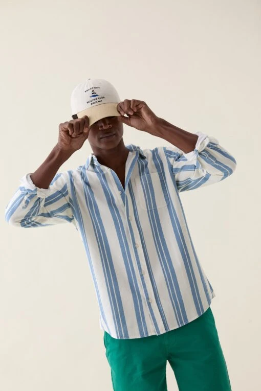 Wadhurst Blue Printed Stripe Shirt - Image 5