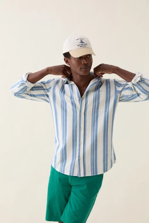 Wadhurst Blue Printed Stripe Shirt - Image 3