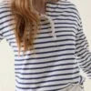 Warlingham Stripe Ruffle Henley Top -Buff Shop Warlingham Stripe Ruffle Henley Top4