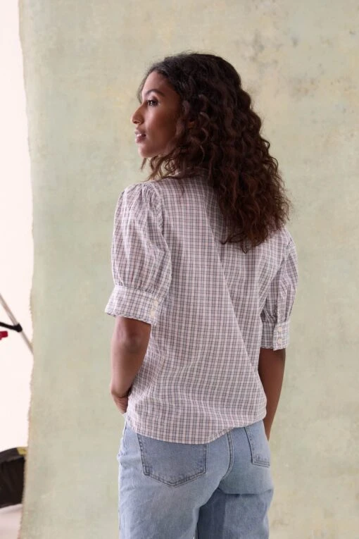 Waverley Gingham Tie Neck Blouse - Image 7