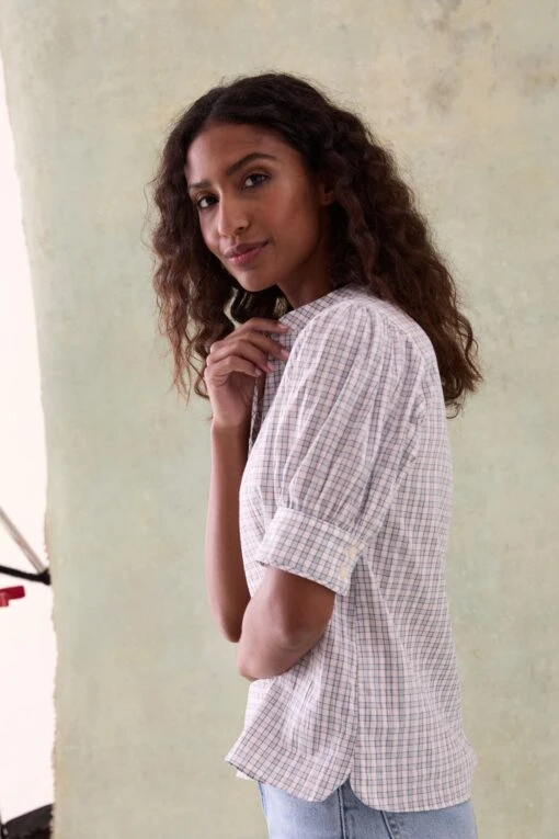 Waverley Gingham Tie Neck Blouse - Image 5