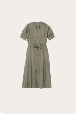 Whiteley Khaki Broderie Dress -Buff Shop Whiteley Flat Shot