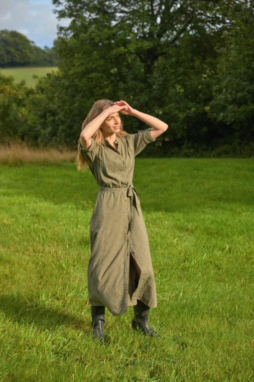 Whiteley Khaki Broderie Dress - Image 7