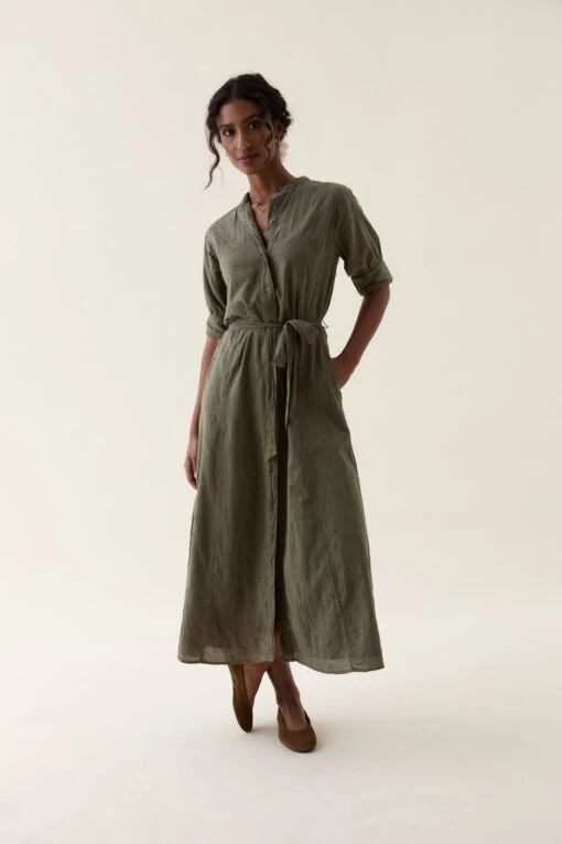 Whiteley Khaki Broderie Dress
