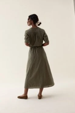 Whiteley Khaki Broderie Dress -Buff Shop Whiteley Khaki Dress5