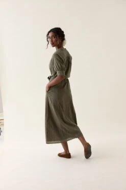 Whiteley Khaki Broderie Dress -Buff Shop Whiteley Khaki Dress6