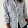 Witley Blues Printed Tie Waist Blouse -Buff Shop Witley Top 1
