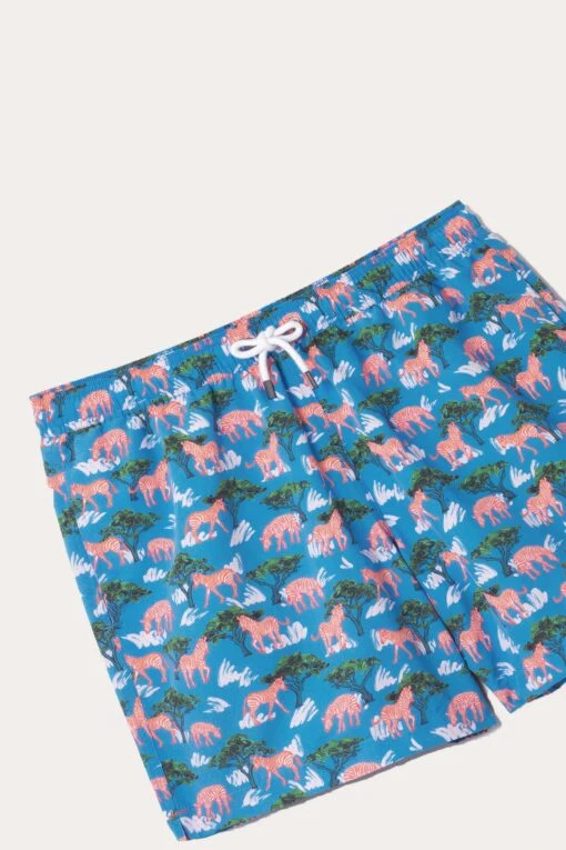 Mountain Zebra Cobalt Swim Shorts - Image 7